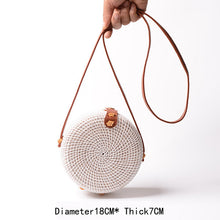 Load image into Gallery viewer, White Round/Rectangular Straw Bag
