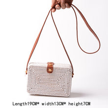 Load image into Gallery viewer, White Round/Rectangular Straw Bag