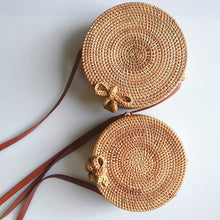 Load image into Gallery viewer, Bow Buckle Retro Straw Bag