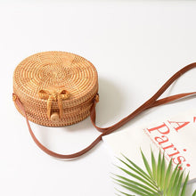 Load image into Gallery viewer, Boho Round Straw Bag