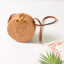 Load image into Gallery viewer, Boho Round Straw Bag
